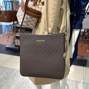 Michael Kors Jet Set Travel Large Messenger Crossbody Bag Brown